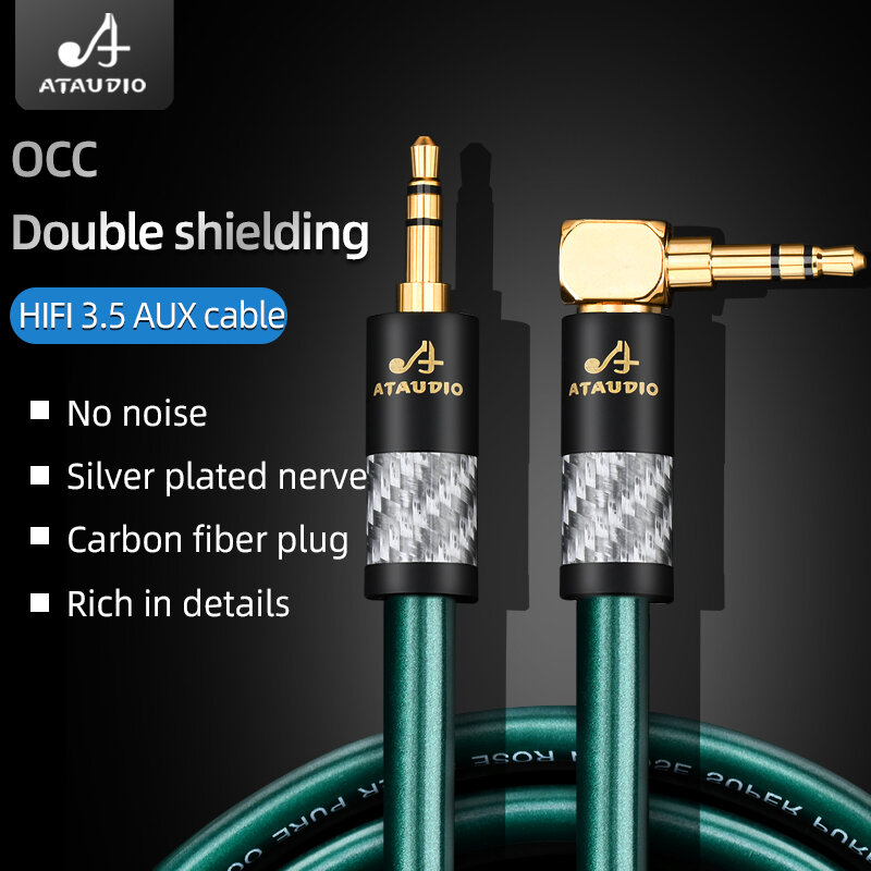 Cable auxiliar OCC HIFI para teléfono de coche, Conector de audio macho a macho, para Huawei y Xiaomi