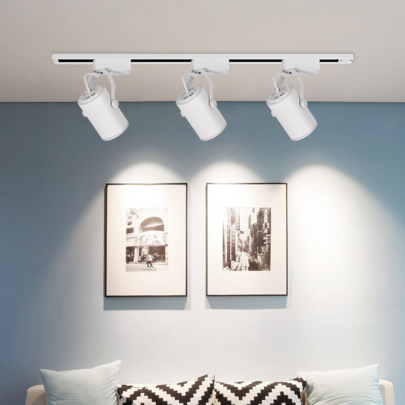 ODYSEN 1PCS LED Spotlight Fitting Tracklight Black White for Living Room Dining Bedroom Home Store Shop Lamp System