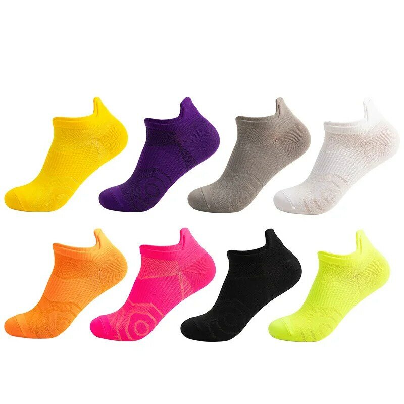 Носки-лодочки нейлоновые спортивные для баскетбола, езды на велосипеде, бега, футбола, дышащие нескользящие носки с дезодорирующим эффектом яркого цвета