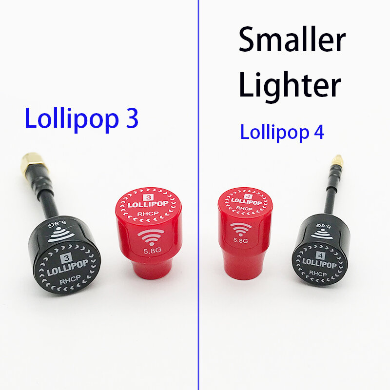 Lollipop-antena RHCP SMA RP-SMA MMCX UFL conector para RC FPV Racing Drone modelo, 4 más pequeño y ligero, 5,8G, ganancia de 2.5dBi, nuevo