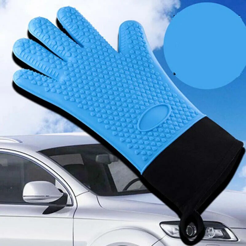 Термостойкие силиконовые перчатки для микроволновой печи с защитой от горячей изоляции толщиной пять пальцев