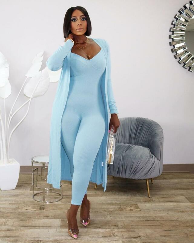 two piece set women 2 piece set women outfits long sleeve cardigans jumpsuit fall clothes for female 2020 2 pieces sets outfits