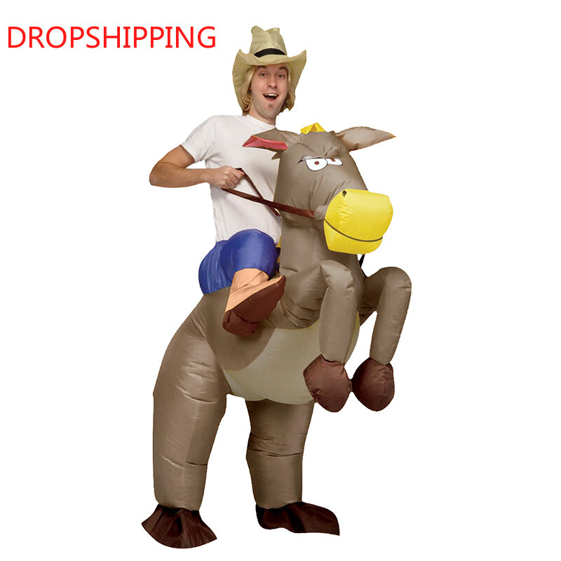 Déguisement de fantaisie gonflable Halloween tenue de Cowboy gonflable-déguisement de cheval-fête de nuit de cerf de Festival de pourim