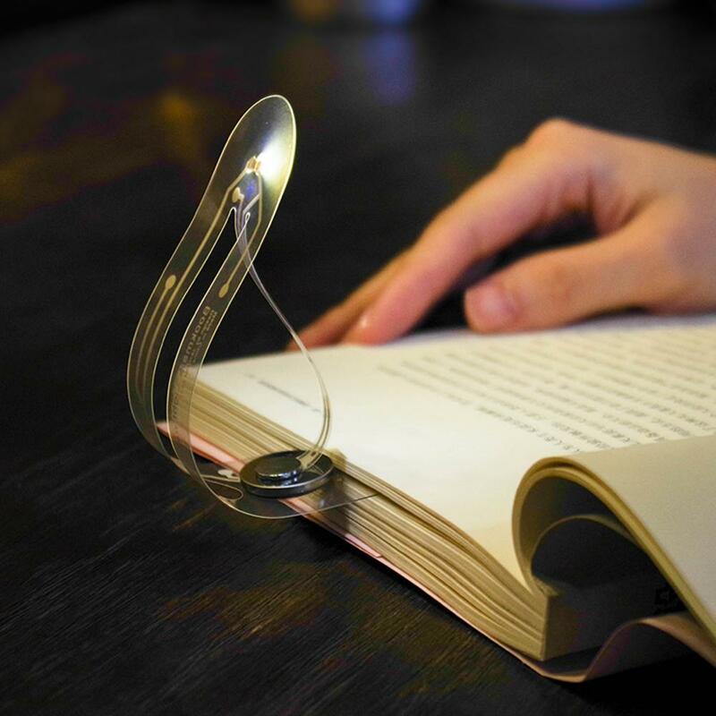 Kreative LED Ultra-dünne Mini Lesezeichen Licht Biegen Buch Lesen Nachtlicht