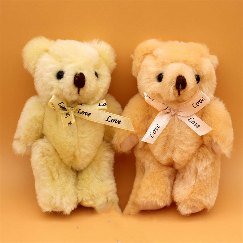 13cm mini Joint Teddy Bear Plush Stuffed Wedding BOX toy doll Garment & Hair Accessories decor doll