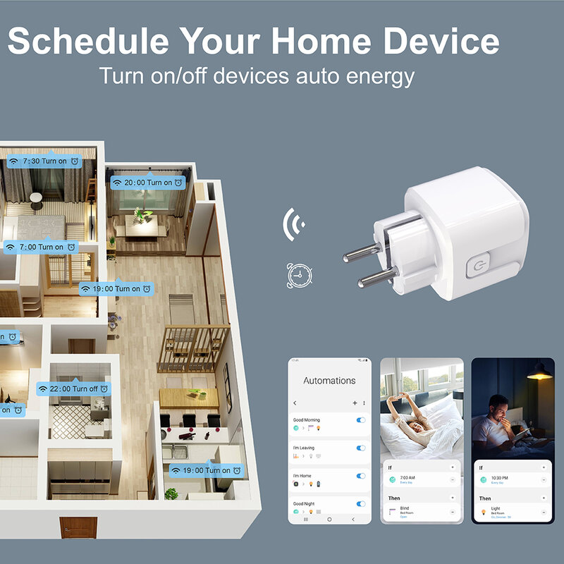 OFFONG P3-3 WiFi enchufe inteligente EU16A trabaja con Homekit para Apple Compatible Tuya Smartthings Siri Alexa Goolgle casa Control de voz