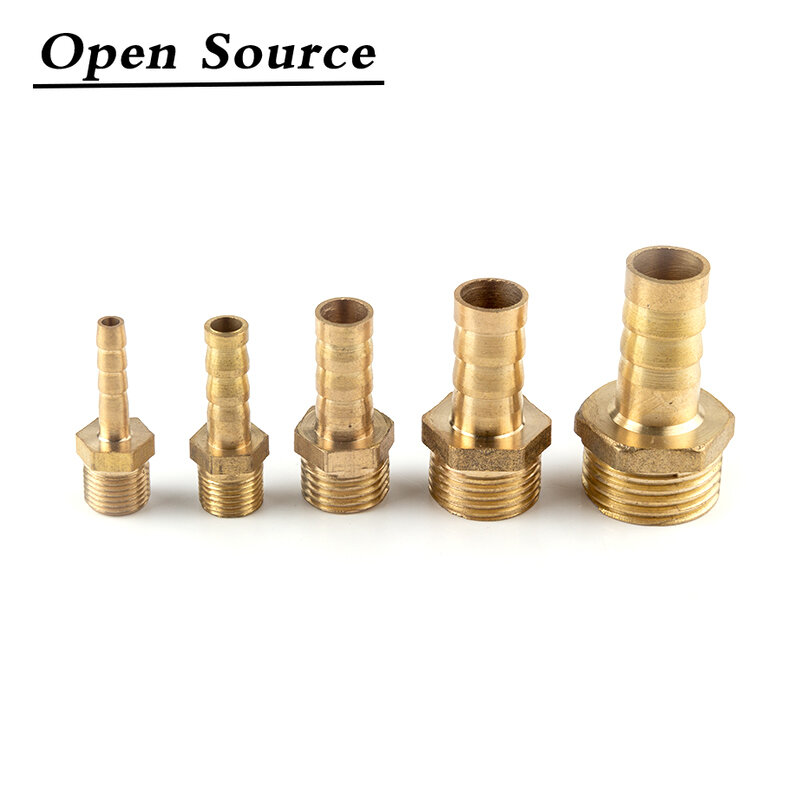 Tubo de latón de 4 ~ 25MM para manguera, Conector de Pagoda de 1/8 ", 1/4", 3/8 ", 1/2", 1 ", BSP, conector macho, adaptador acoplador de cobre