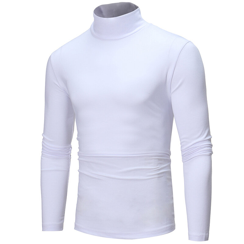 Männer High-neck Dünne Lange-ärmeln T-shirt, Der Hemd Beiläufige Dünne Rollkragen Winter Warme Tops Pullover Solide farbe T-Shirt