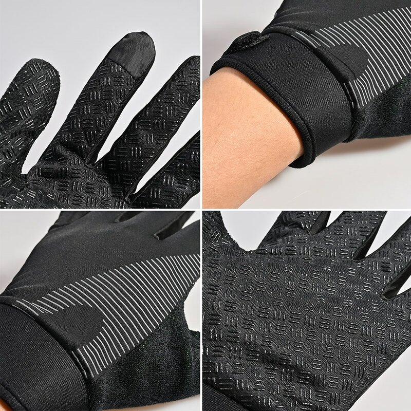 Spring Summer Cycling Gloves Full Finger Touchscreen MTB Bike Gloves Breathable Autumn Ice Silk Anti-slip Gloves for Running