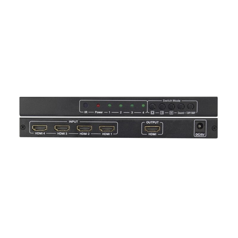 720P 1080P 4x1 HDMI switch quad multi visor con interruptor sin fisuras con control remoto IR