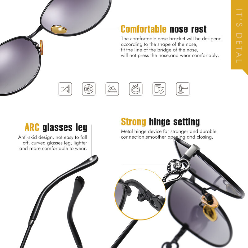 LIOUMO – lunettes de soleil carrées pour femmes, élégantes, polarisées, mode diamant, lentille dégradée Anti-éblouissement, UV400