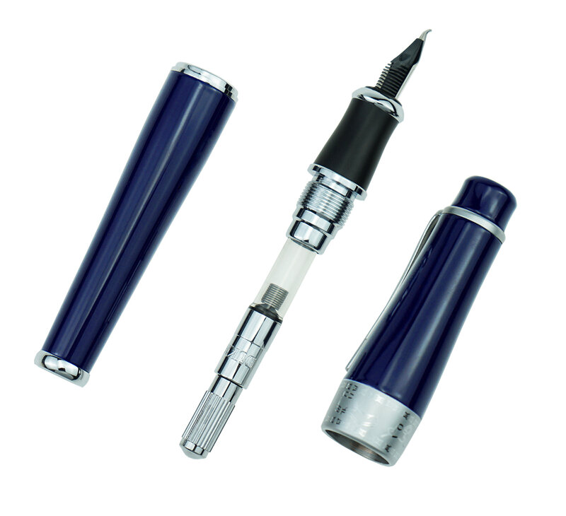 Limited Edition Dark Blue Duke 2009 Fountain Pen Memory Charlie-Chaplin Big Size Unique Style M/Bent Nib Heavy Business Ink Pen