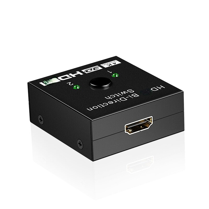 Pengalih Yang Kompatibel dengan HDMI dengan Dua Input dan Satu Output Mendukung Pengalih Layar Dua Arah 4K 1 Titik 2