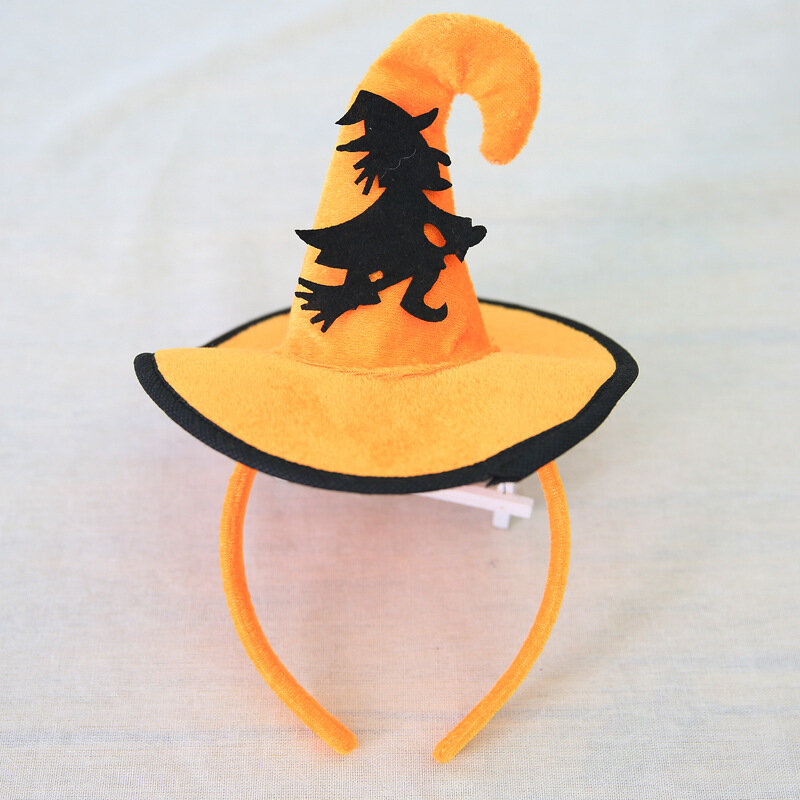 Sombreros de fiesta de bruja de Halloween de tela amarilla de dibujos animados, juguetes de decoración de moda para niños, accesorio de actuación, suministros festivos