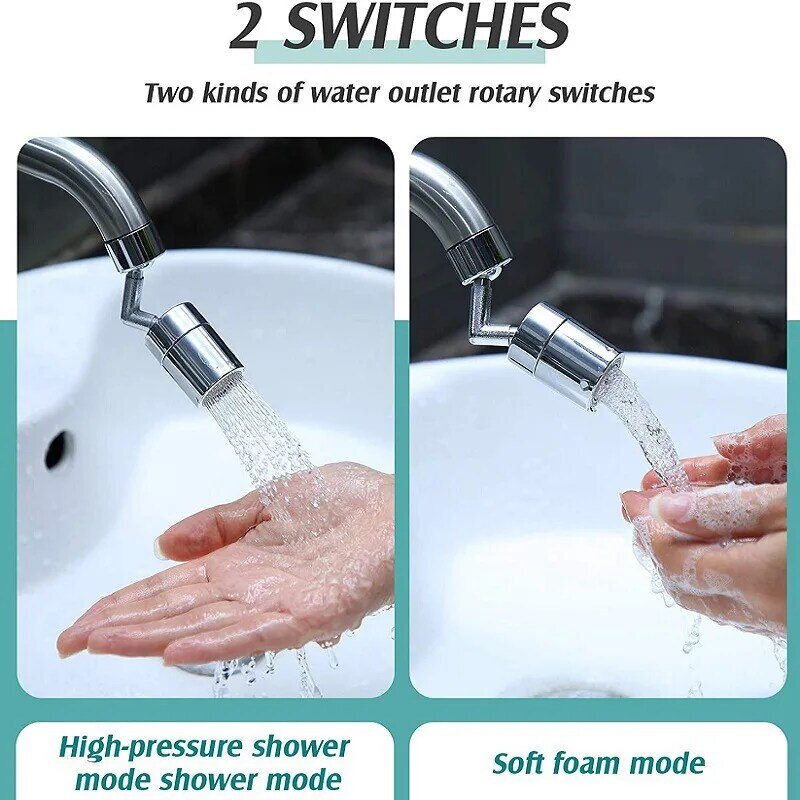 2 Pcs Universal Aerator 720°rotation Splash-proof Swivel Water Saving Faucet Water Saving Bathroom Filter Foamer Aerators