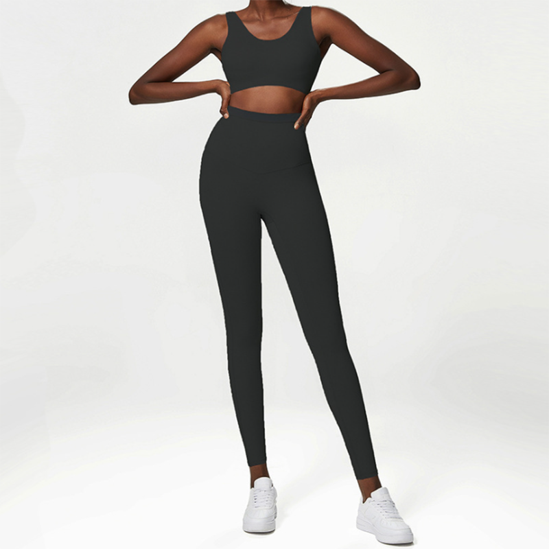 Traje de Yoga de 2 piezas para mujer, conjunto deportivo Sexy ajustado, sujetador elástico para gimnasio, Leggings de cintura alta, ropa atlética femenina