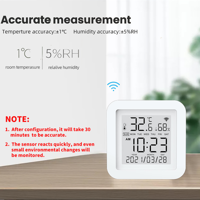 Tuya WIFI Temperature & Humidity Sensor for Smart Home var SmartLife Thermometer Hygrometer Support Alexa Google Assistant