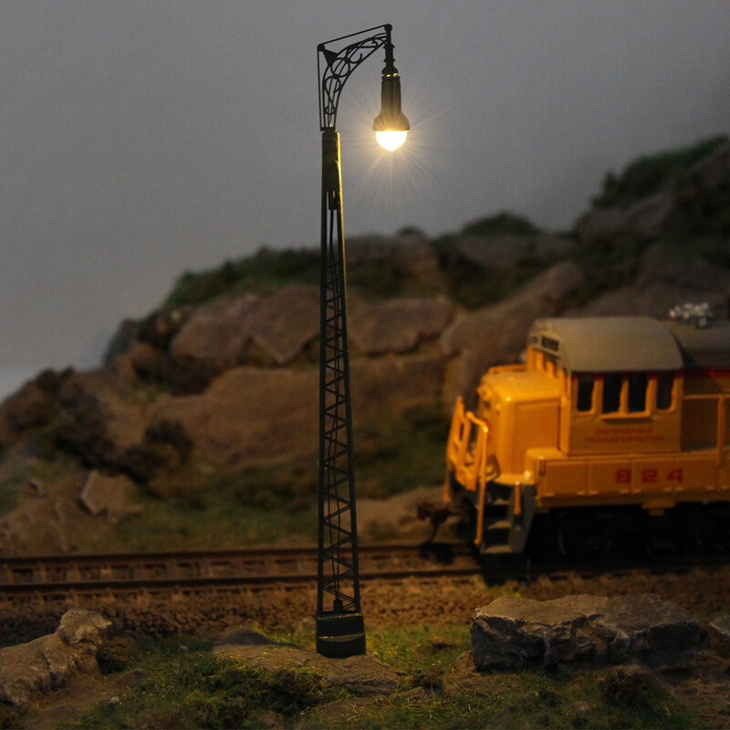 Схема железной дороги LQS65, 3 шт., сетчатая мачтовая лампа в масштабе OO HO N, строительная дорога, цвет теплый белый
