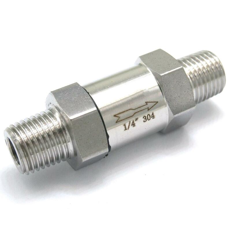 1/4" BSPT Male Check One Way Valve 304 Stainless Steel Water Gas Oil Non-return