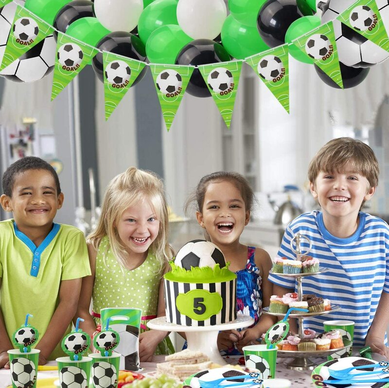サッカーサッカーパーティーデコレーション,子供用サッカーテーマ使い捨てパーティーウェア,誕生日パーティーデコレーション