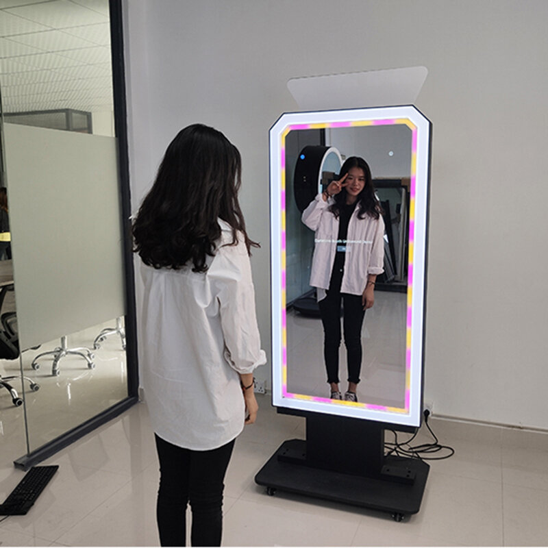 Festa barato diy mágica photobooth tela de toque inteligente espelho foto cabine