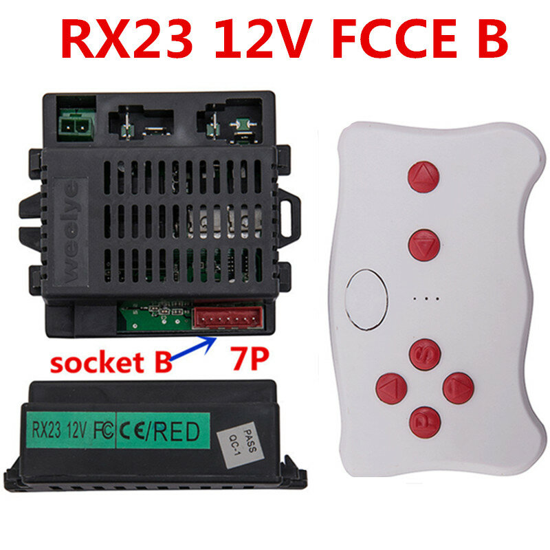 RX23FCC WEELYE Remote Control Bluetooth Mobil Listrik Anak-anak, Mainan Wellye Ride 2.4G Controller dengan Fungsi Start Yang Halus
