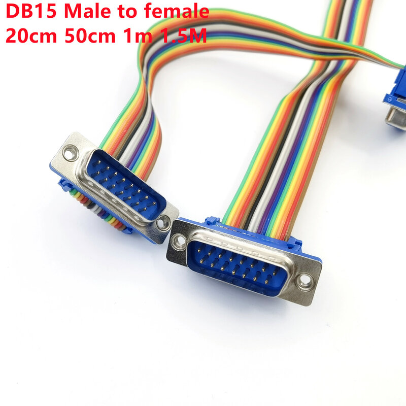 1 sztuk 20CM 50CM 1M DB15 męski na żeński/z męskiego na męskie/żeński do żeńskiego kabla d-sub złącze portu szeregowego przedłużacz z adapterem