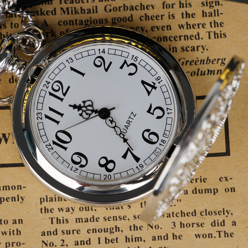 Srebrny kwarcowy zegarek kieszonkowy z klasycznym tonem zegarek naszyjnik kieszonkowe prezenty bateria zegarka dla kobiet mężczyzn