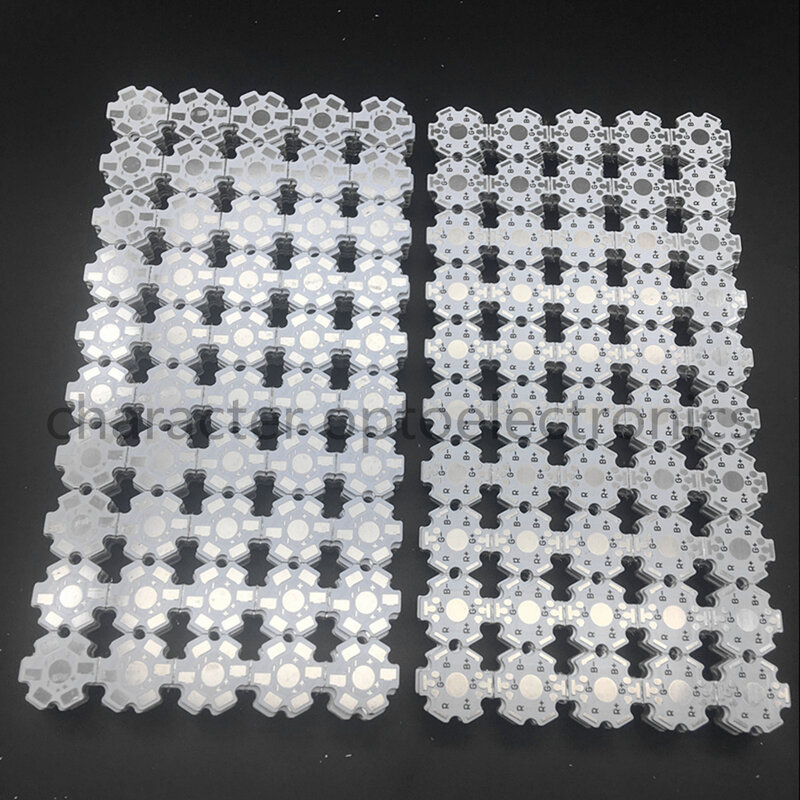 Placa de base de alumínio led de alta potência, 50 peças 1000 led pcb dissipador de calor 20mm led contas de led para uso em radiador para lâmpada 1/3/5w chip