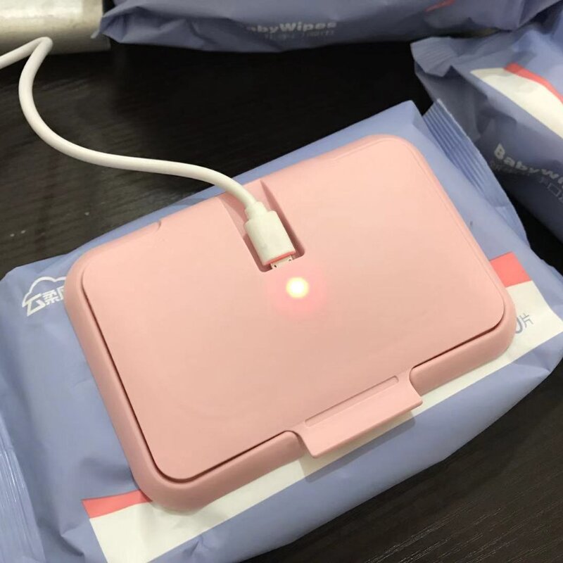 USB Tragbare Baby-feuchttücher Heizung Thermische Warmen Nassen Handtuch Spender Serviette Heizung Box Hause Auto Mini Tissue Papier Wärmer
