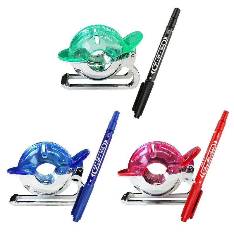 Golf Ball Liner Triple Line with 2 Marker Pen Color Blue Red Putting Position Aids Line Marker Drop Ship
