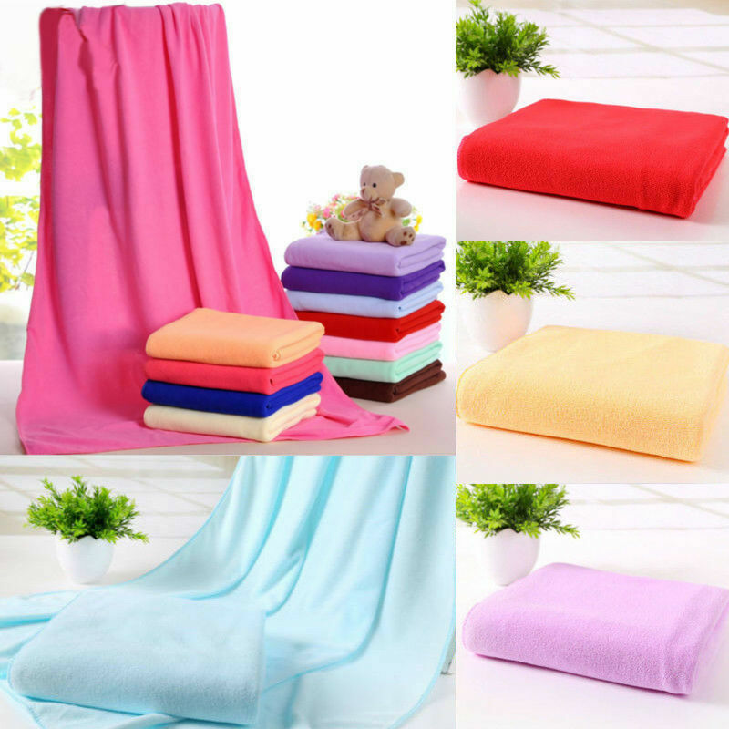 Natural Microfiber Towel Absorbent Fiber Family Bath Washer Beach Swimming Towels Pure Color  70x140cm