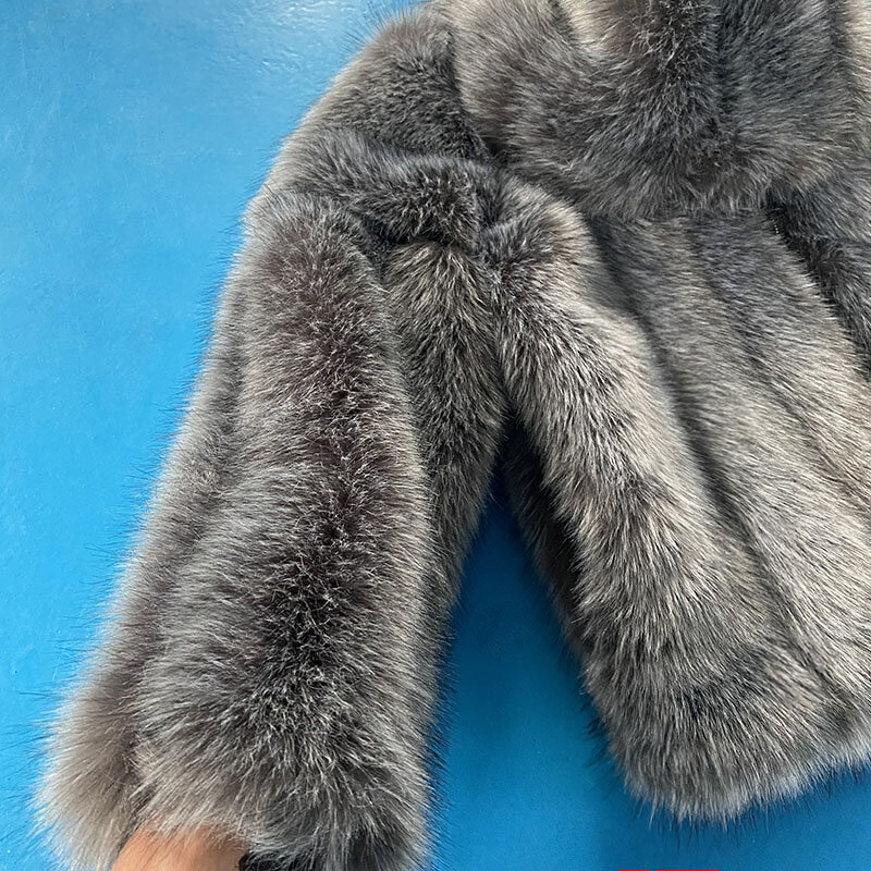 FANPUGUIZHEN-Faux Fox Bontjas voor dames, dikke overjas, nepbont jas, mode nerts bovenkleding, winter