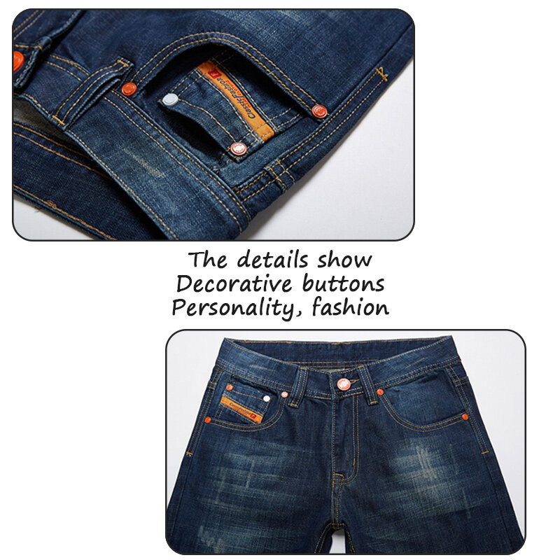Мужские джинсы весна-осень 2021, прямые брюки, модные мужские хлопковые джинсовые брюки, новые деловые повседневные джинсы 18-35 Y