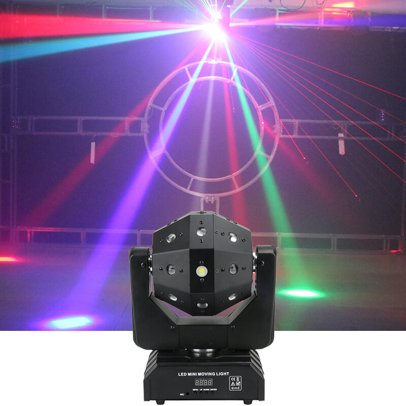 Potente luz estroboscópica Led láser para Dj, 3 en 1 cabezal móvil, rotación ilimitada, buen efecto, uso para fiesta, KTV, Club, Bar, boda, discoteca