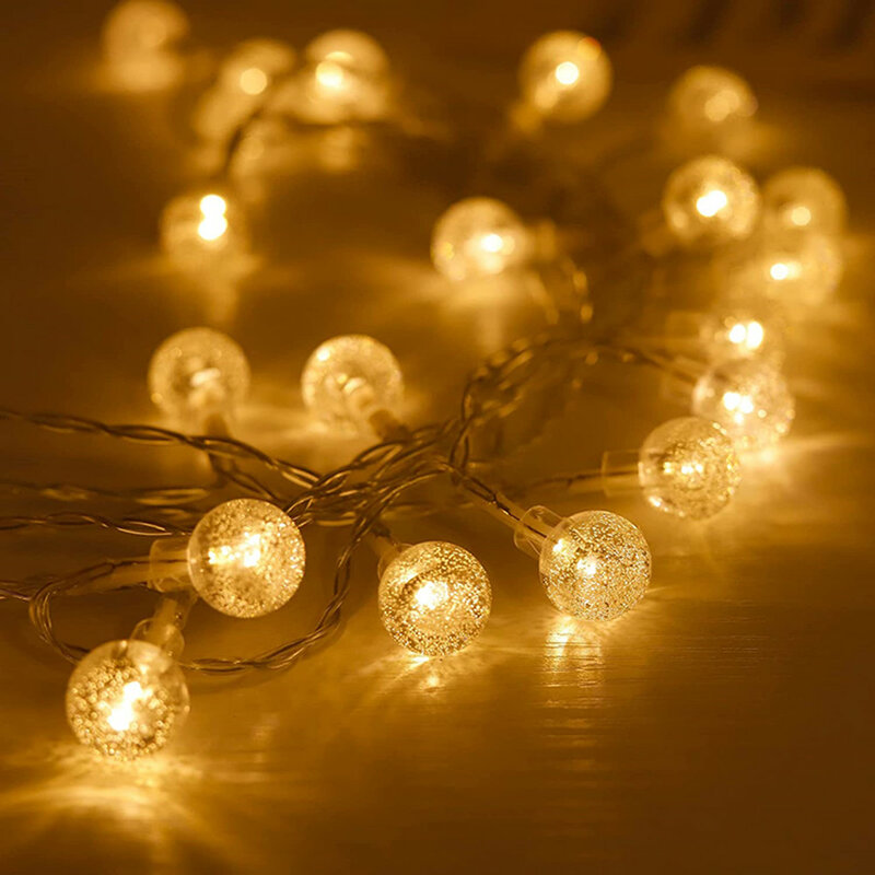 5m/6.5m String Lights Solar Bubble Ball Light String LED String Lights decorazioni natalizie per esterni luci da giardino