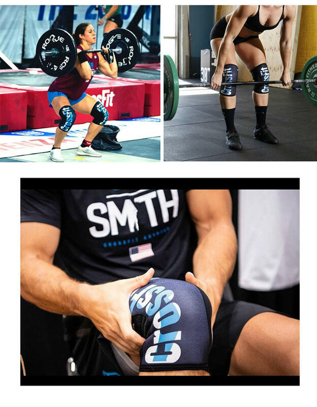 Manga de compresión de rodilla para levantamiento de pesas, CrossFit, Powerlifting, Strongman, 7mm, 2 piezas