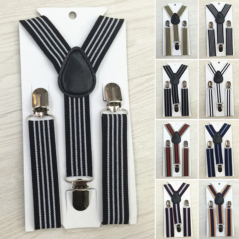 Fashion BABY Striped Suspenders High Elastic Adjustable 3 Clips-on Braces For Boys Girls Children Christmas Gift