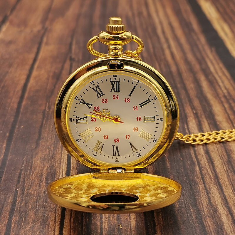 Классические винтажные золотые кварцевые карманные часы на цепочке с римскими цифрами унисекс полый чехол винтажное ожерелье с подвеской Подарки для женщин и мужчин