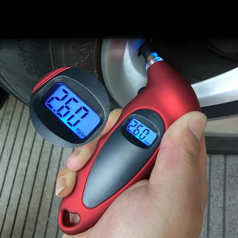 Medidor de presión de neumáticos Digital, retroiluminación, alta precisión, monitor de presión de aire de neumáticos de coche, pantalla LCD