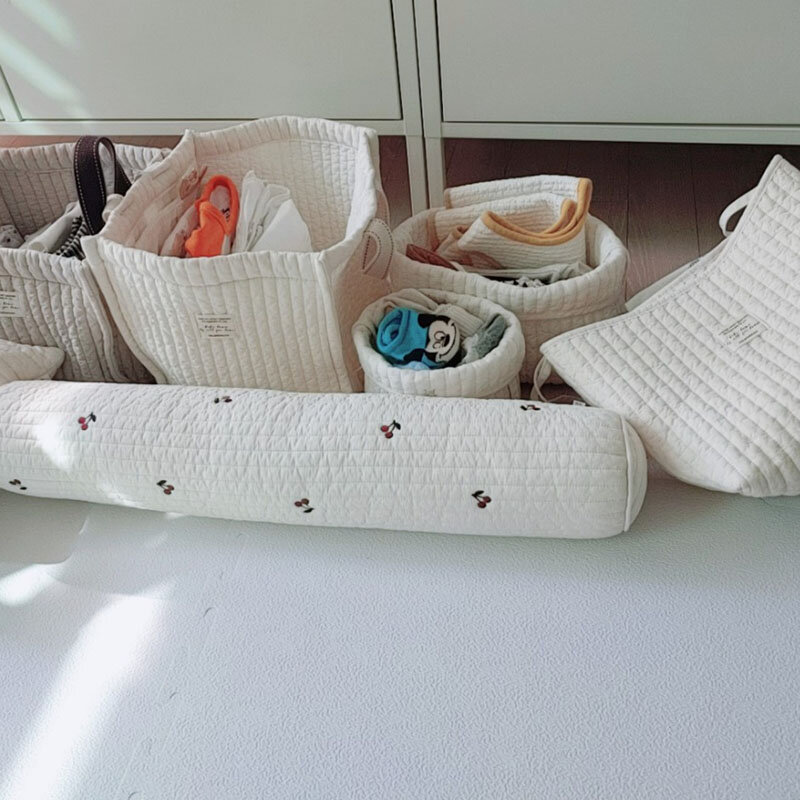 Tas penyimpanan mainan bayi, Multi fungsi, kapasitas besar, mainan balita, tas katun, tas ibu, tas popok samping tempat tidur bayi