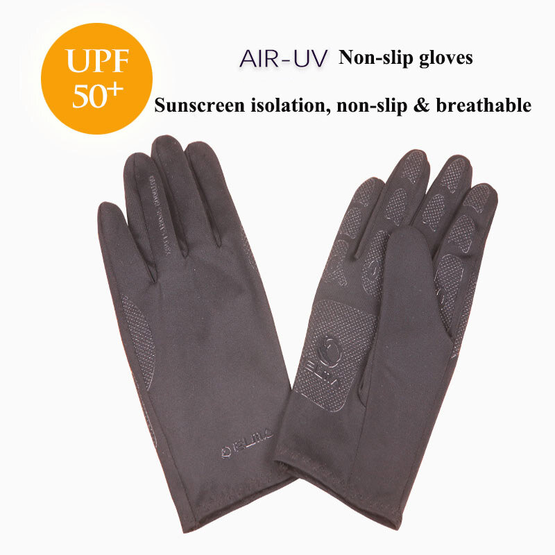 Gants d'été unisexe antidérapants pour la conduite, protection solaire respirante en soie glacée, demi-doigt complet, SZ037