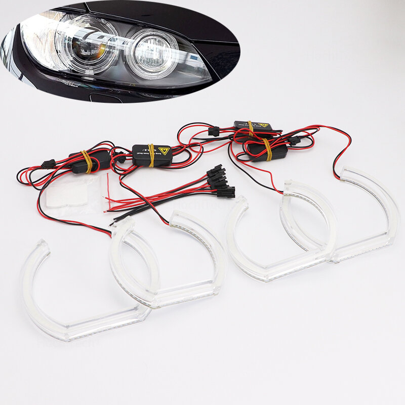For BMW 3 Series E90 E92 E93 M3 2007-2013 Coupe cabriolet LED Angel Eyes Ring Halo DRL Acrylic DTM Style Headlight Accessories