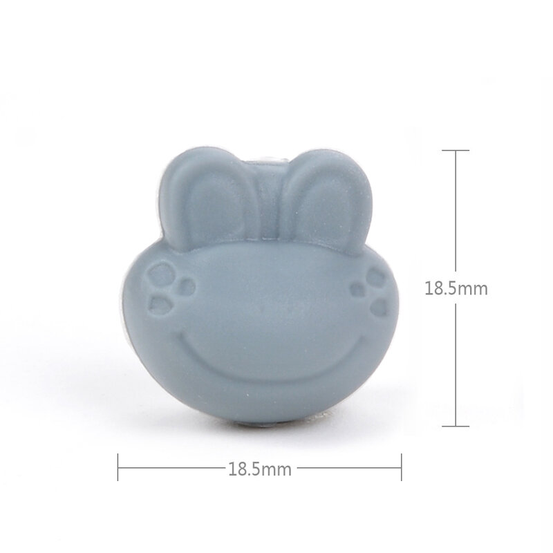LOFCA – anneau de dentition en Silicone pour bébé, 10 pièces, dessin animé grenouille, perles de qualité alimentaire, jouets de soins dentaires, cadeau, attache-sucette, fabrication de chaîne