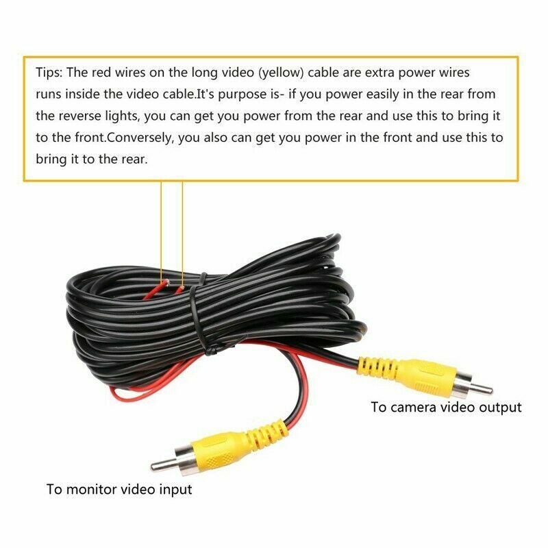RCA Male Female Video Cable Car Reverse Rear View Parking Camera CCTV Camera Extension Cable Phono RCA AV Audio Video DC Power