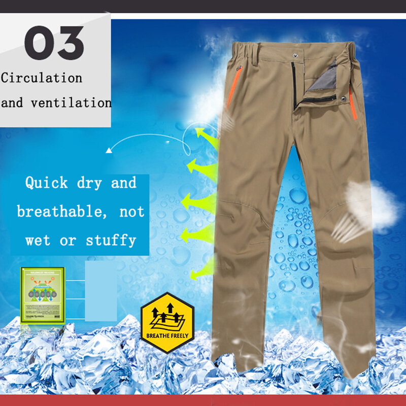 Men Quick Dry Trousers Summer Spring Trekking Assault Waterproof Windproof Breathable Ripstop Hiking Camping Casual Pants WAP19