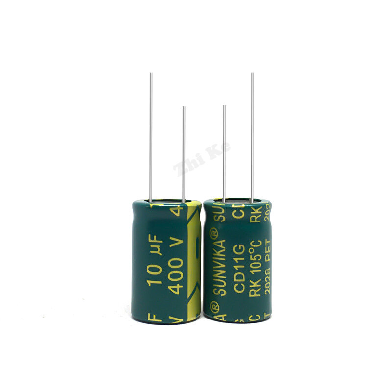 Condensador electrolítico de aluminio de baja ESR, 400 V, 10 UF, 8x12mm, 10 uf, 400 V, condensadores eléctricos de alta frecuencia, 10 Uds.