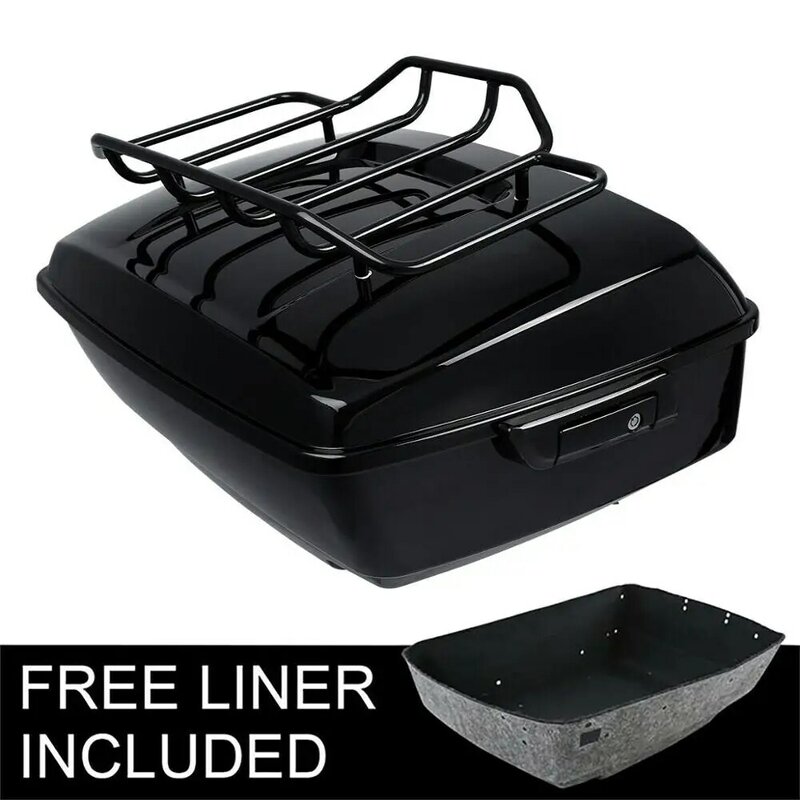 Motorcycle King Pack Trunk W/ Backrest Luggage Rack For Harley Tour Pak Electra Street Glide Road Glide 2014-2020