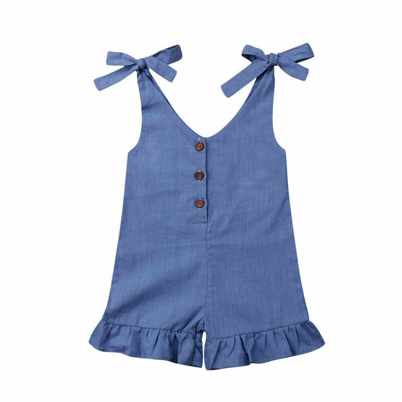 Barboteuse à volants en coton et lin pour bébé fille de 1 à 6 ans, combinaison d'été, salopette à boutons, nouvelle collection