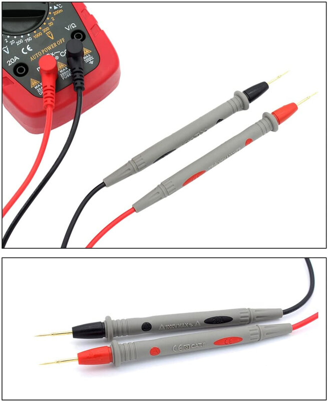 Kit de canetas de medição com multímetro, cabo universal ac dc 1000v 20a 10a e gato., ponta de fio para testador multimedidor.